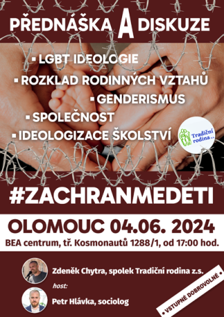 Přednáška a beseda #ZACHRANMEDETI Olomouc 04.06.2024