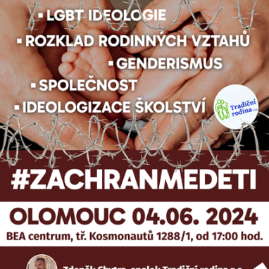 Přednáška a beseda #ZACHRANMEDETI Olomouc 04.06.2024