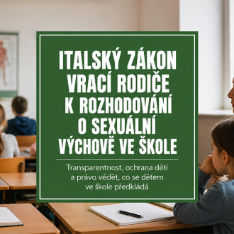 Italský zákon vrací rodiče k rozhodování o sexuální výchově ve škole