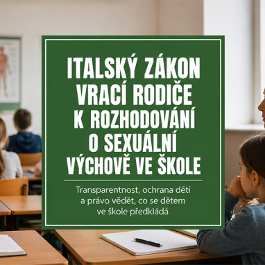 Italský zákon vrací rodiče k rozhodování o sexuální výchově ve škole Italský zákon vrací rodiče k rozhodování o sexuální výchově ve škole