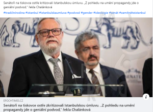 Senátoři na tiskovce ostře kritizobali Istanbulskou úmluvu