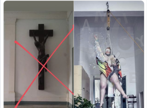 Výsledky indoktrinace - místo Krista od Myslbeka, žena, co se válí s dětmi