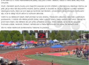 Muži v ženském sportu nejsou vítáni