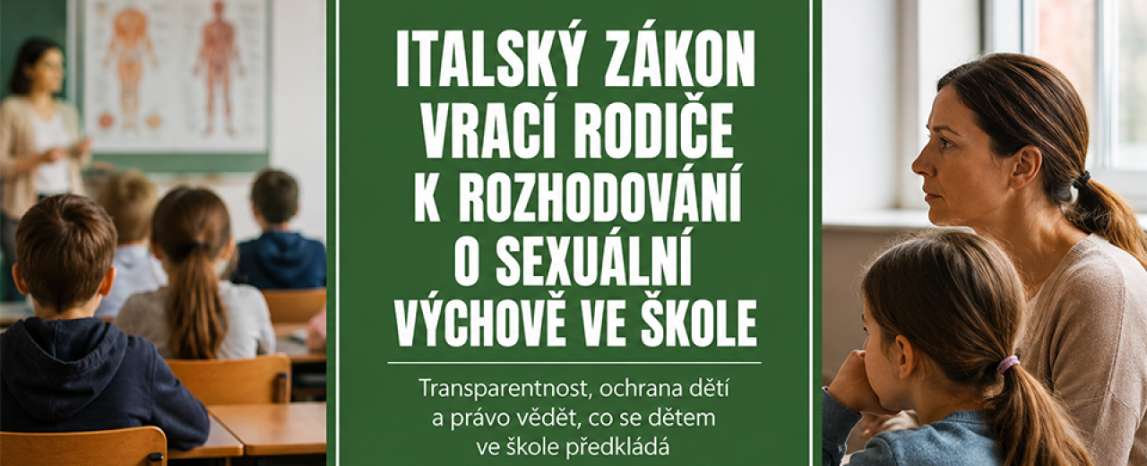 Italský zákon vrací rodiče k rozhodování o sexuální výchově ve škole Italský zákon vrací rodiče k rozhodování o sexuální výchově ve škole
